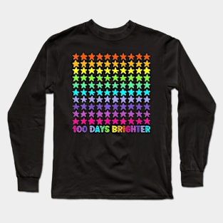 100 Days Brighter 100Th Day Of School Or Kindergarten Long Sleeve T-Shirt